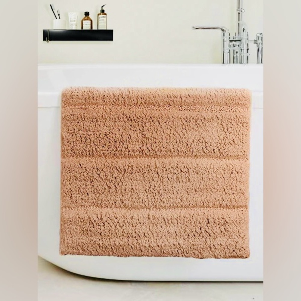 23” MINIMALIST Microfiber Memory Foam Soft Tan Bath Mat Rug Rubber Non-slip Back